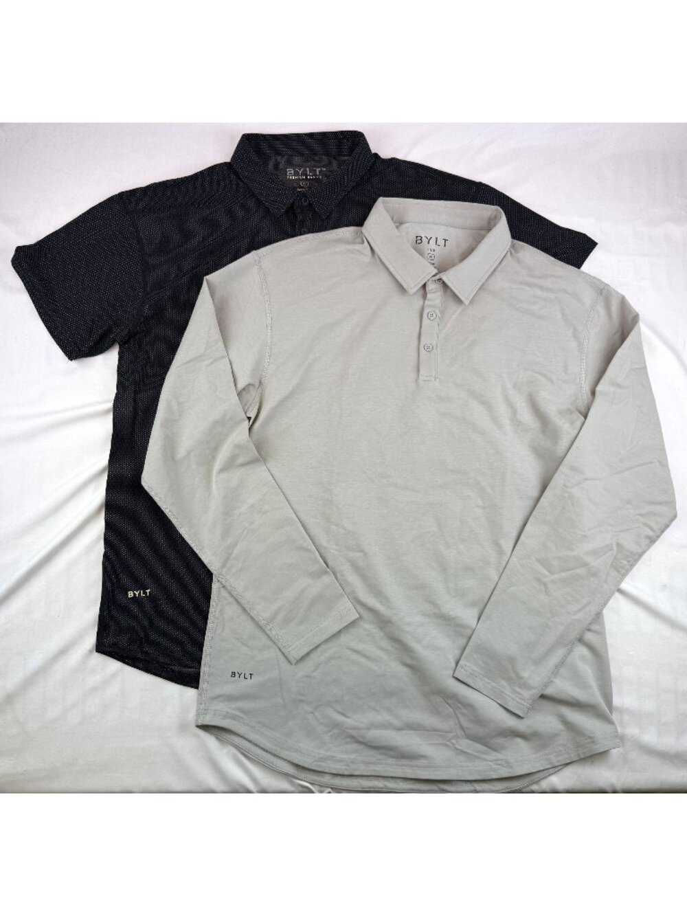 Lot Of 2 BYLT Lux Polo Shirt Long Sleeve and Short Sleeve Size XL
